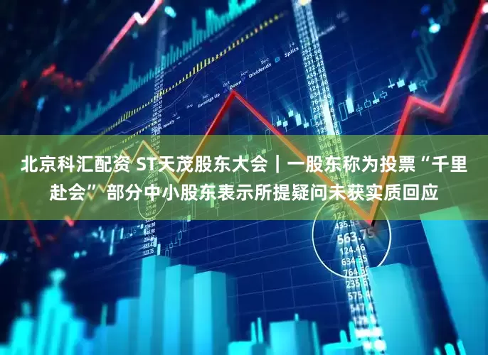 北京科汇配资 ST天茂股东大会｜一股东称为投票“千里赴会” 部分中小股东表示所提疑问未获实质回应